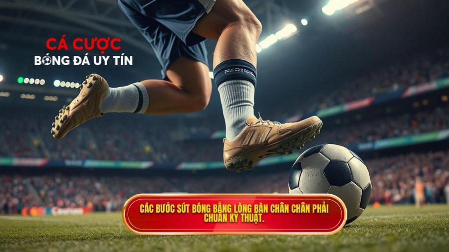Phân tích chi tiết các bước thực hiện kỹ thuật sút bóng bằng lòng bàn chân phải